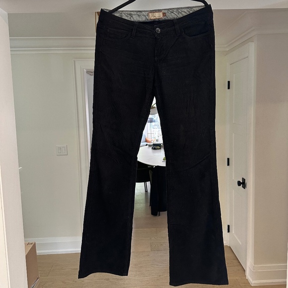 Paige Premium Denim Black Benedict Canyon Classic Rise Bootcut Cords - Size 29 - Picture 1 of 11